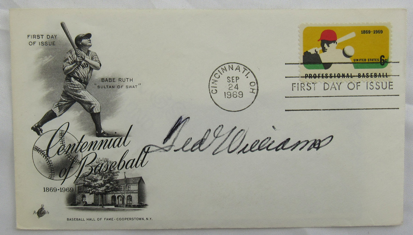 Ted Williams Signed Auto Envelope JSA LOA Y71255 - pristine sold 5-6