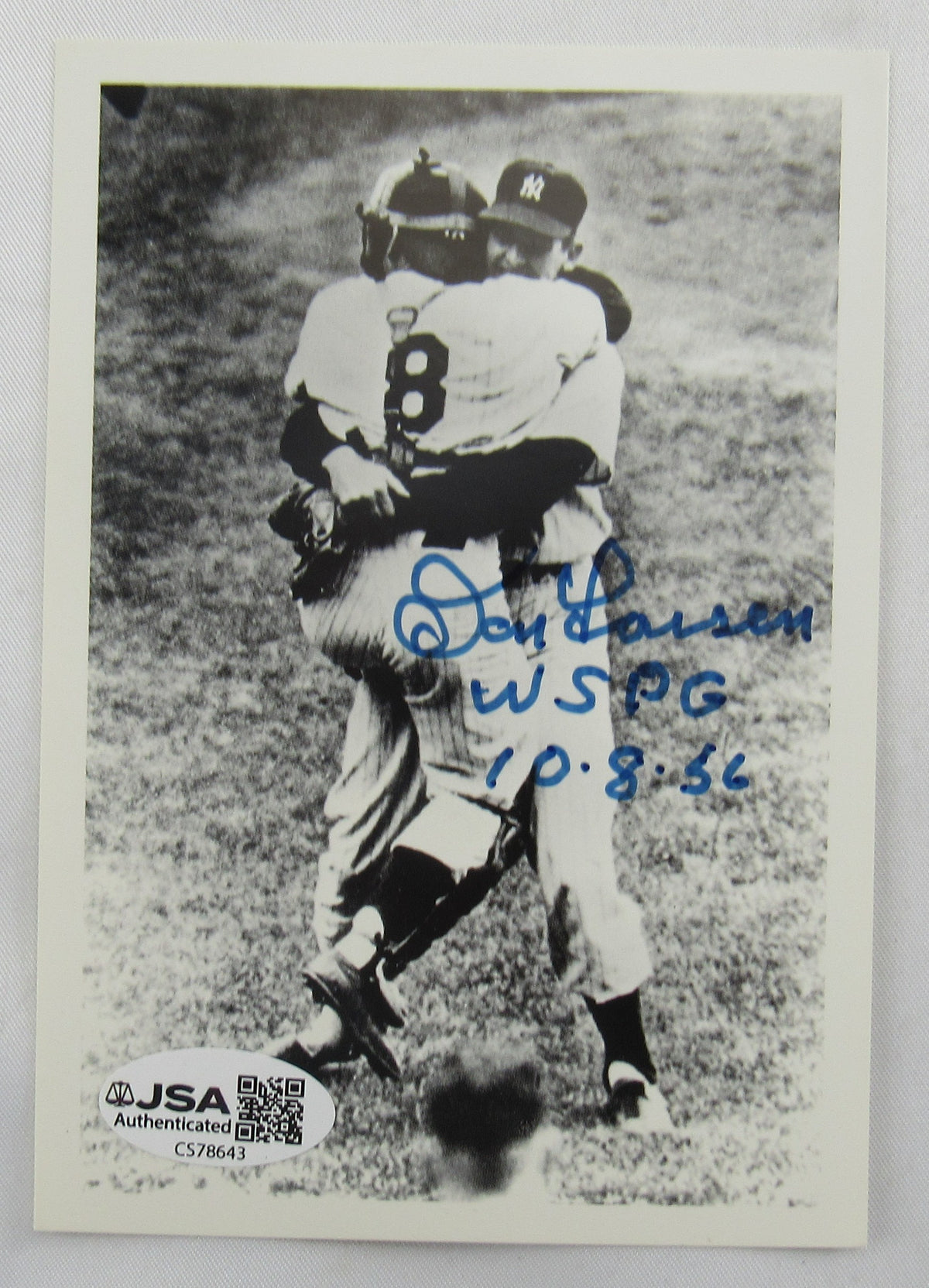 Don Larsen Signed 3.5x5 Photo JSA CS78643