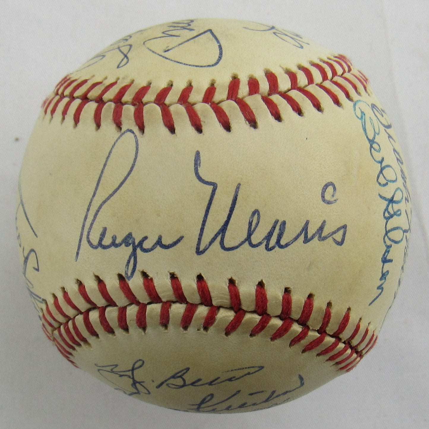Roger Maris Mickey Mantle Ted Williams Hank Aaron +11 MLB Legends Signed Auto Rawlings Baseball JSA LOA ZZ82758