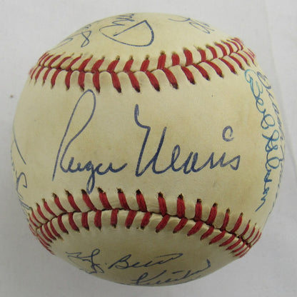 Roger Maris Mickey Mantle Ted Williams Hank Aaron +11 MLB Legends Signed Auto Rawlings Baseball JSA LOA ZZ82758