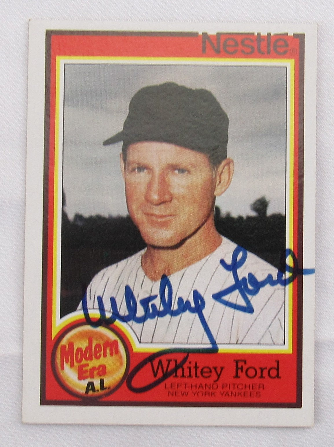 Whitey Ford Signed Baseball Card JSA CS78641