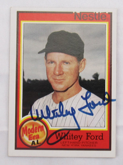 Whitey Ford Signed Baseball Card JSA CS78641