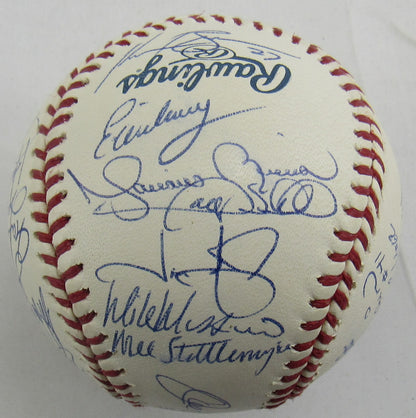 Derek Jeter Mariano Rivera Mike Mussina +23 2004 Yankees Team Signed Auto Rawlings Baseball JSA LOA ZZ82759