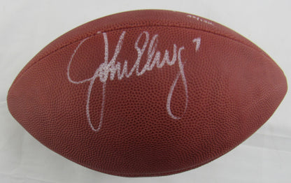 John Elway Brett Favre Signed Wilson Football JSA CS78711