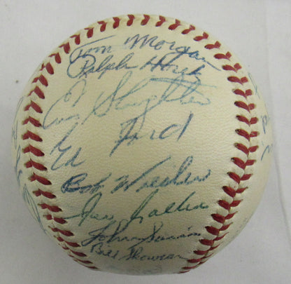 Mickey Mantle Yogi Berra Enos Slaughter +24 1954 Yankees Team Signed Auto Rawlings Baseball JSA LOA ZZ82761