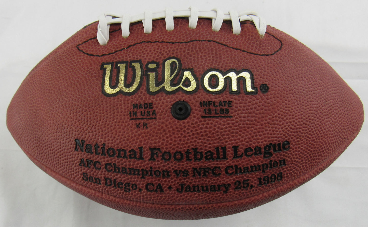 John Elway Brett Favre Signed Wilson Football JSA CS78711