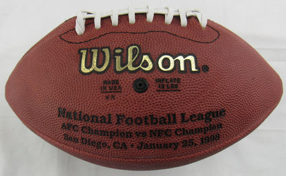 John Elway Brett Favre Signed Wilson Football JSA CS78711
