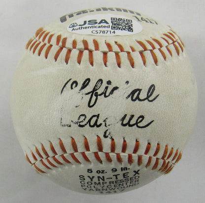 Bowie Kuhn Monte Irvin Cal Hubbard Multi Signed Rawlings Baseball JSA CS78714