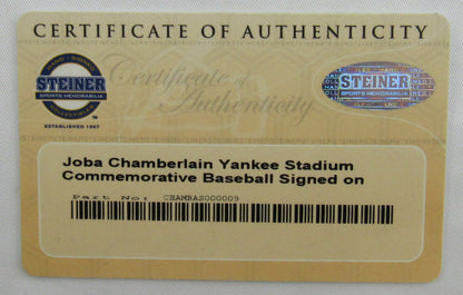 Joba Chamberlain Signed Rawlings Baseball Steiner COA