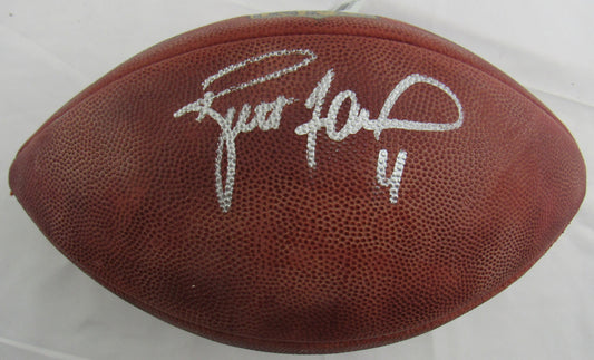 Brett Favre Signed Auto Wilson Football Mounted Memories Hologram