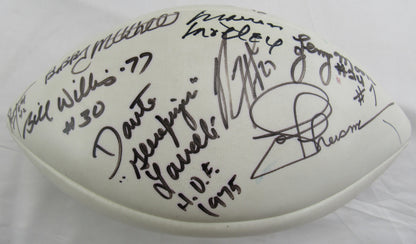 Multi Signed Wilson Football w/13 Signatures - Joe Theismtann, Ronnie Lott, Bill Willis