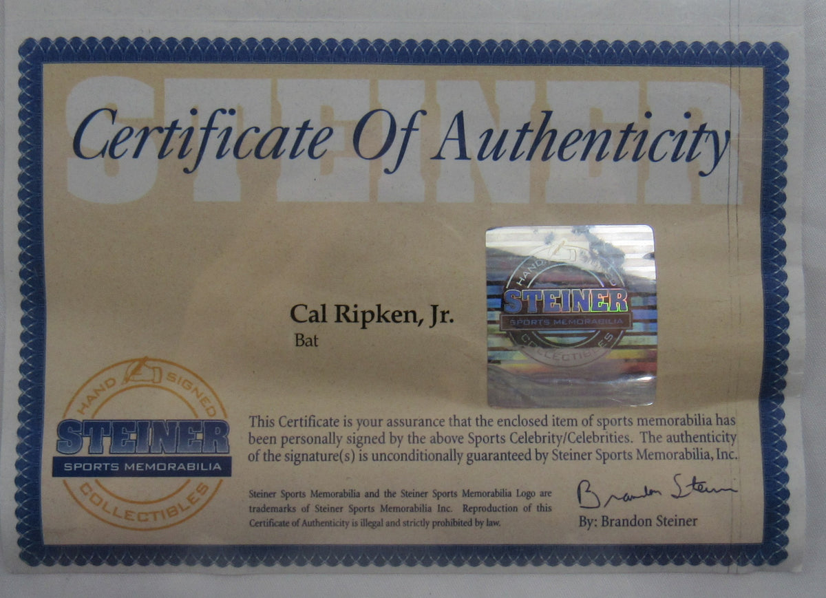 Cal Ripken Signed Rawlings Auto Baseball Bat Steiner COA