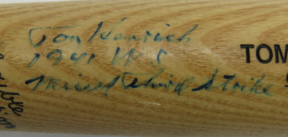 Tom Henrich Signed Rawlings Baseball Bat JSA CS78665