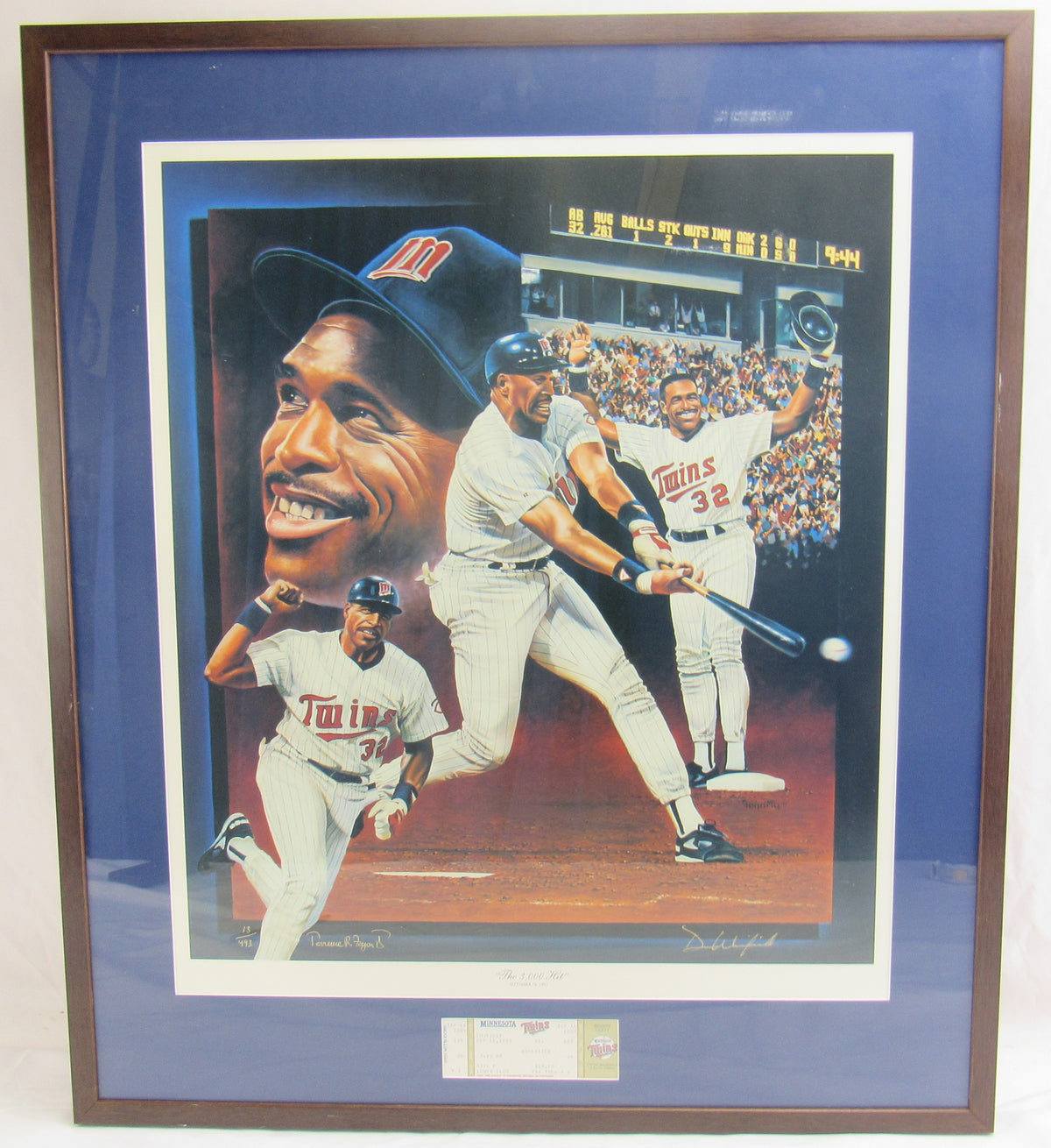 Dave Winfield Signed Canvas Photo JSA CS78707 + 3000 Hit Ticket 9/16/93