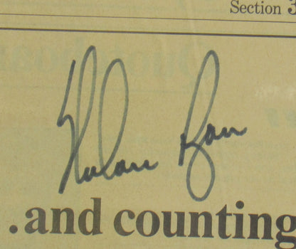 Nolan Ryan Signed Newspaper Photo JSA CS78705
