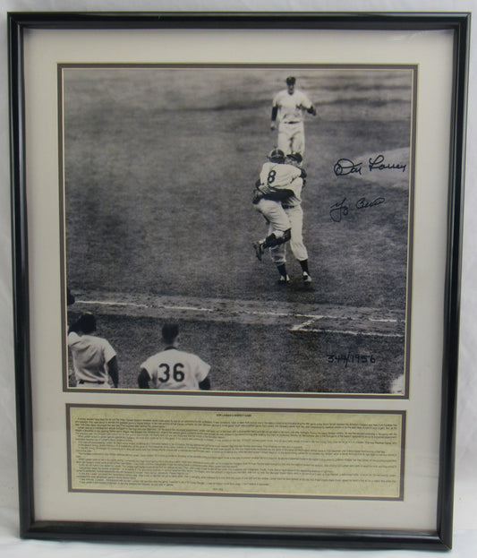 Don Larsen Yogi Berra Signed Framed Photo JSA CS78706