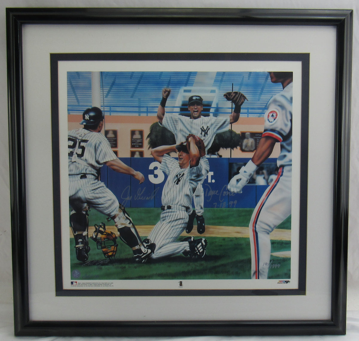 David Cone Joe Girardi Signed Auto 16x20 Photo Framed Limited Edition #191/1999 JSA CS78704