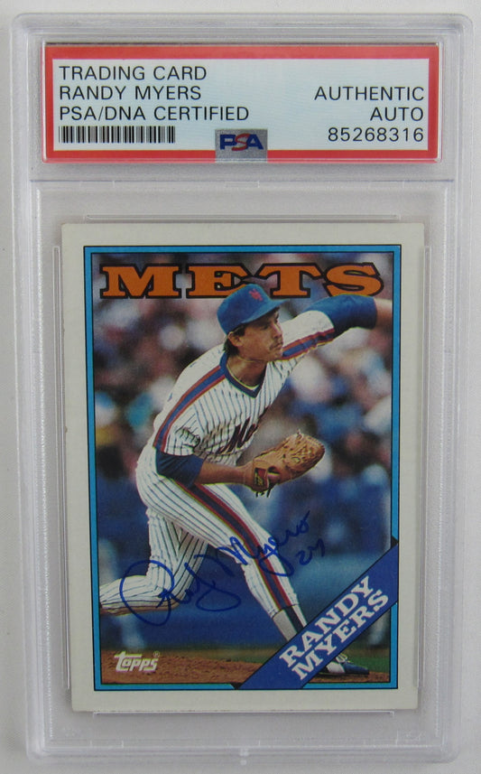 Randy Myers Signed Auto Autograph 1988 Topps Baseball Card Encapsulated PSA/DNA