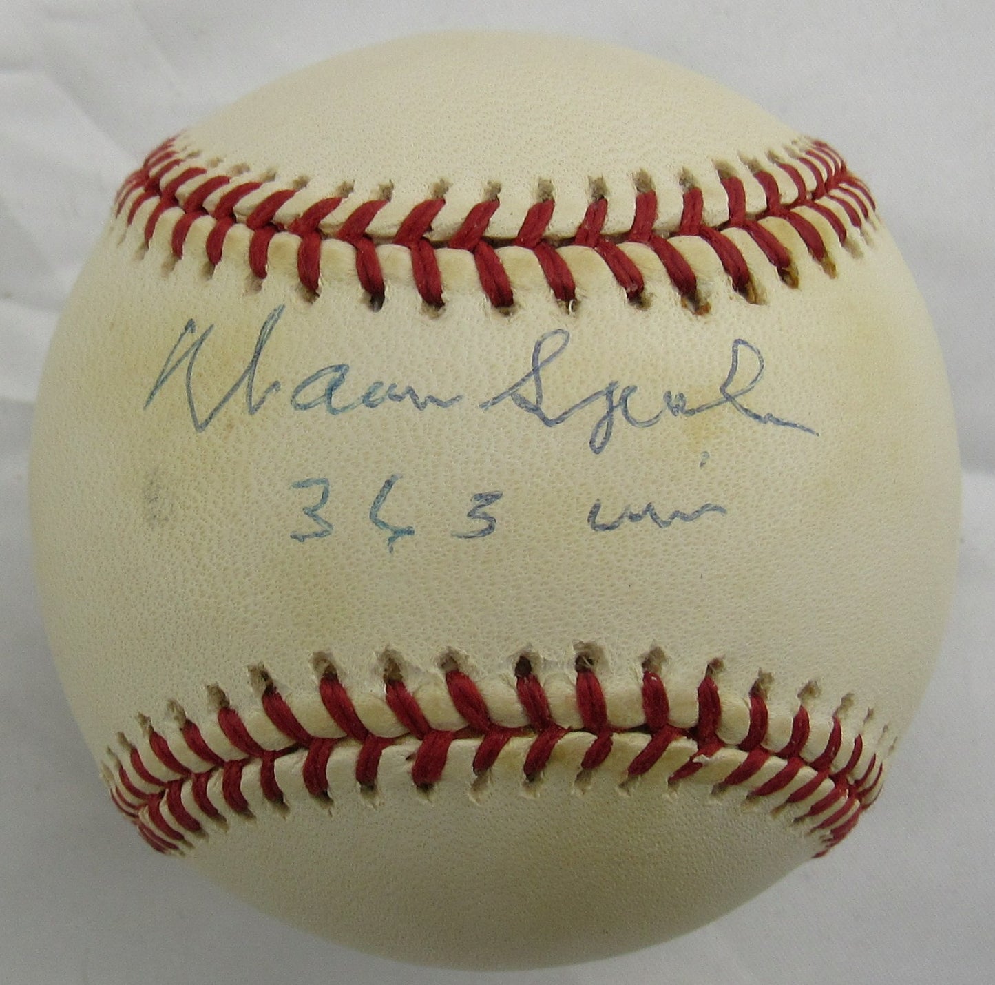 Warren Spahn Signed Auto Rawlings Baseball JSA CM07265 w/363 Wins