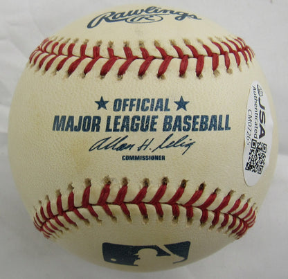 Warren Spahn Signed Auto Rawlings Baseball JSA CM07265 w/363 Wins