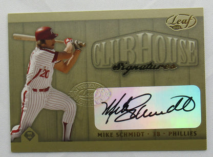 2002 02 Leaf Clubhouse Signatures Auto Autograph Mike Schmidt GOLD #d 24/25