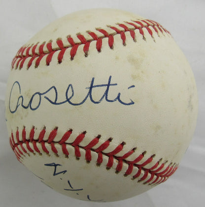 Frank Crosetti Signed Auto Rawlings Baseball JSA CM07261 w/Inscription