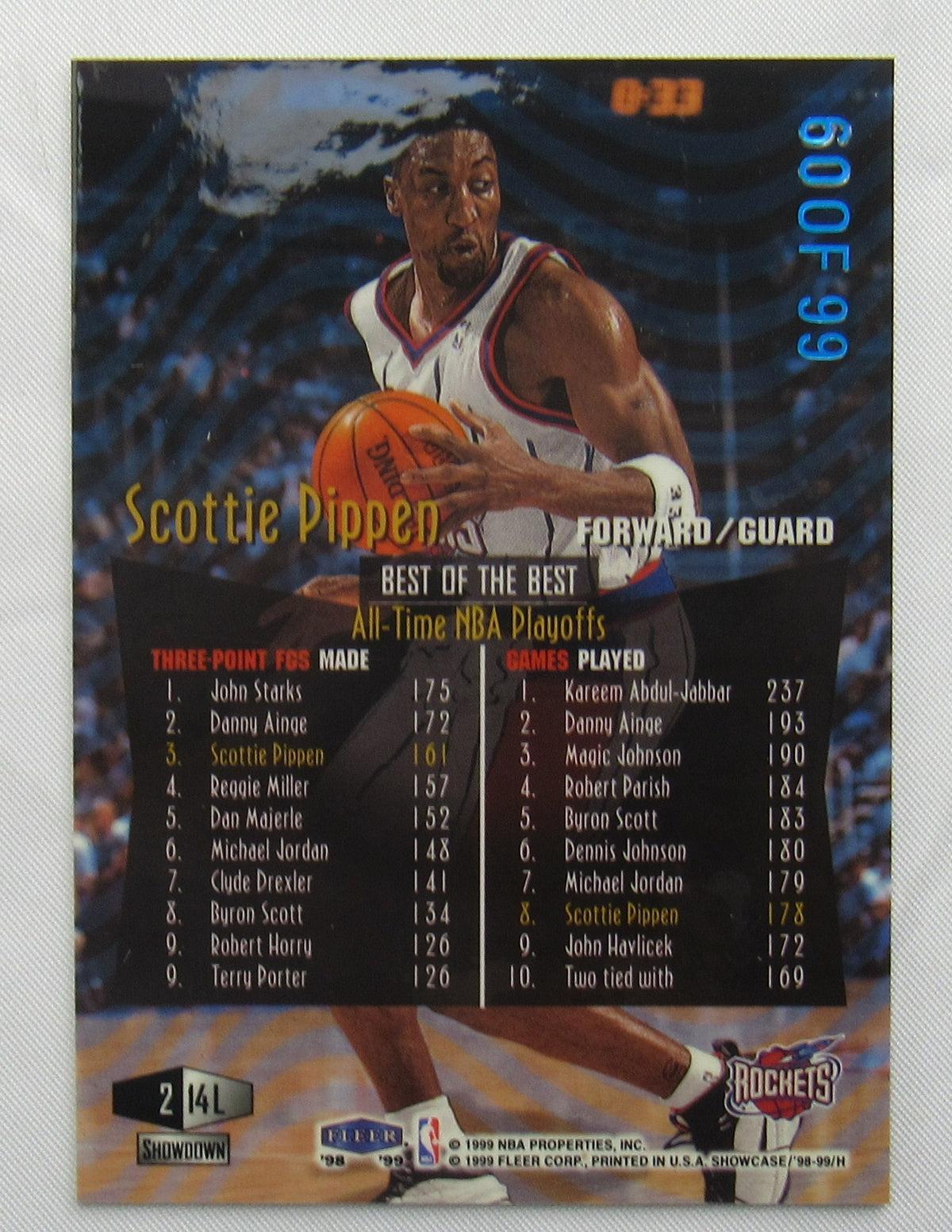 1998-99 Flair Showcase Passion Legacy Edition #2 14L Scottie Pippen No 58 of 99
