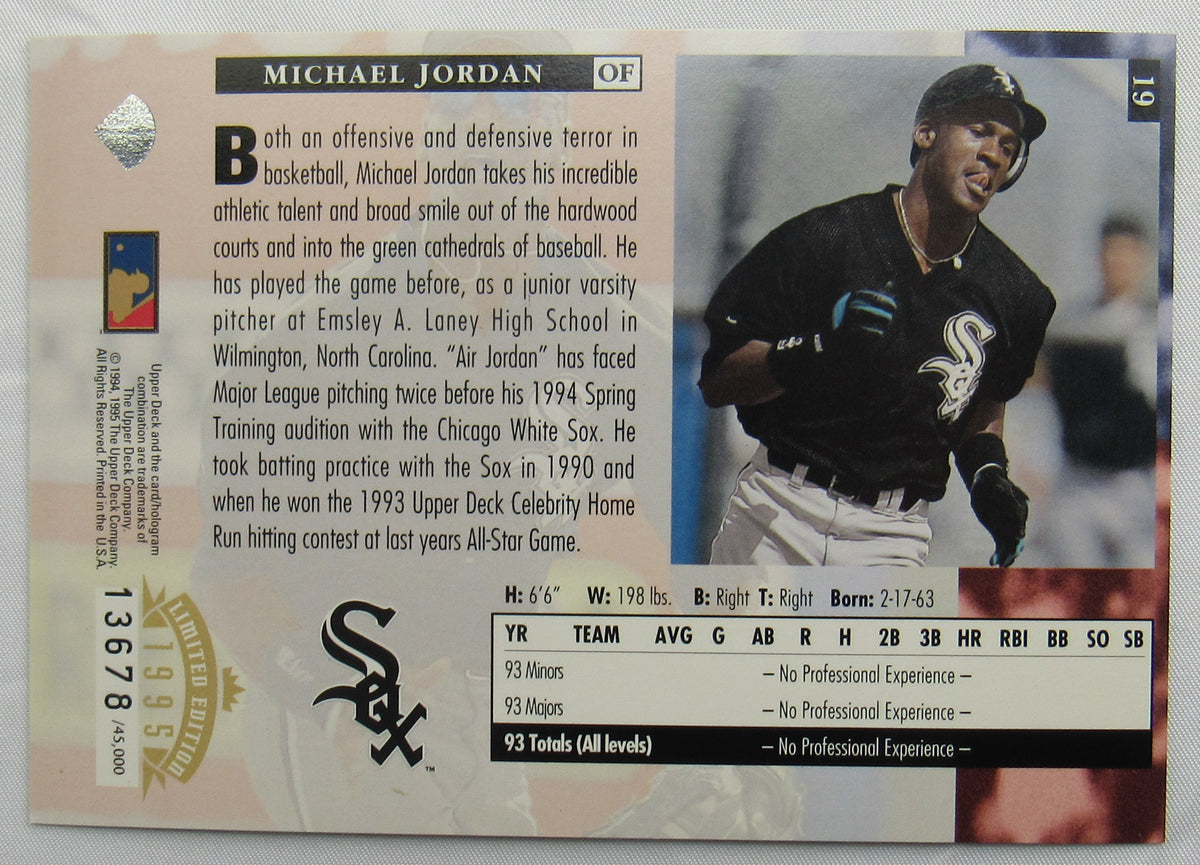Michael Jordan Upper Deck Baseball Card 13678/45000