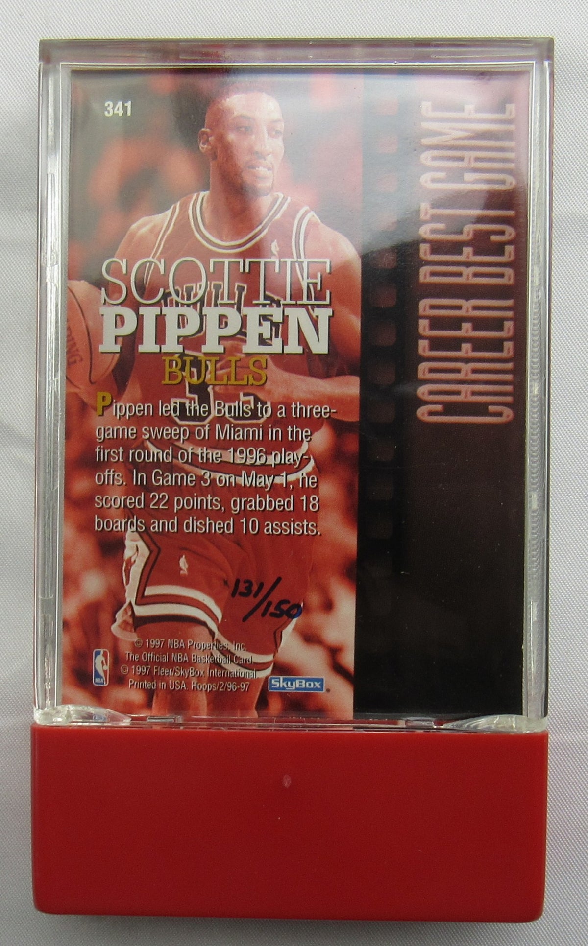 Scottie Pippen Signed Encapsulated NBA Hoops Basketball Card 131/150 - Score Board
