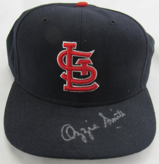 Ozzie Smith Signed Auto Cardinals Baseball Hat Fleer Hologram