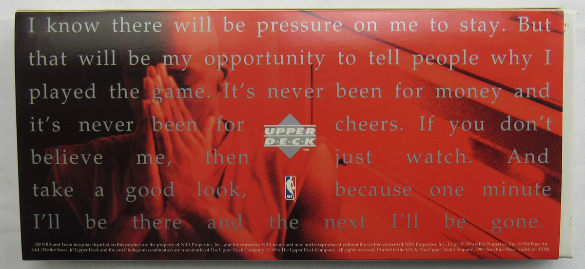 1994 Upper Deck Rare Air Michael Jordan Tribute Complete 90 Card Set Serial #’d