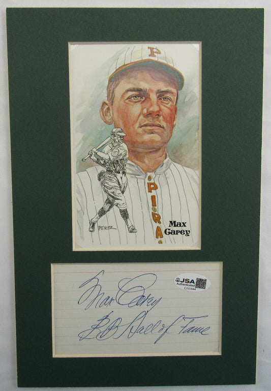 Max Carey Signed Auto 5.5x3.5 Post Card 10x6 Total CJ55944