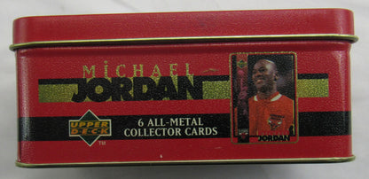 MICHAEL JORDAN ALL METAL CARD SET OF 6 - UPPER DECK - 1996 - 6 CARDS IN TIN CAN