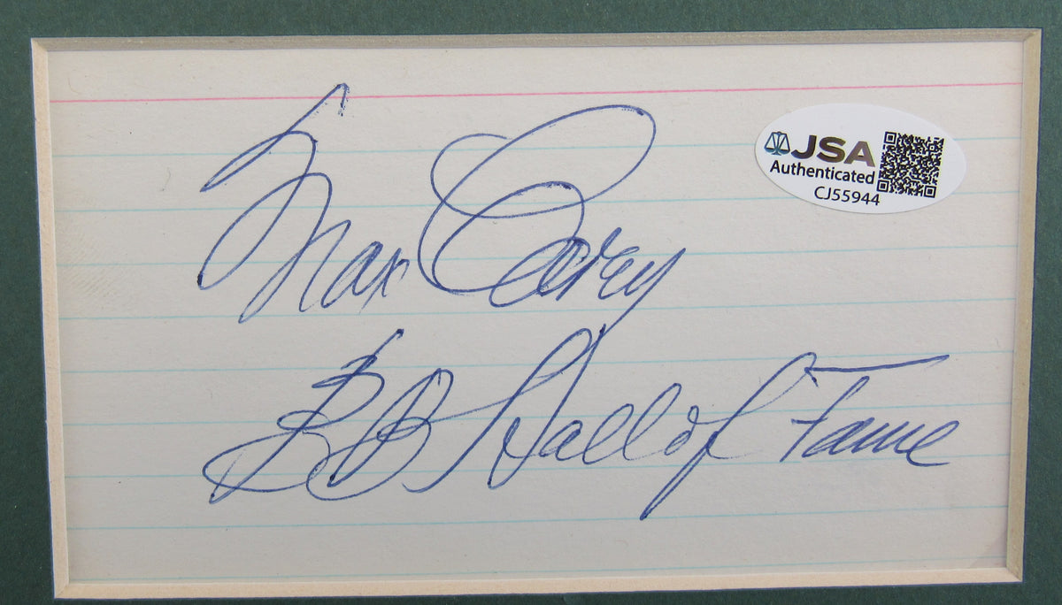 Max Carey Signed Auto 5.5x3.5 Post Card 10x6 Total CJ55944