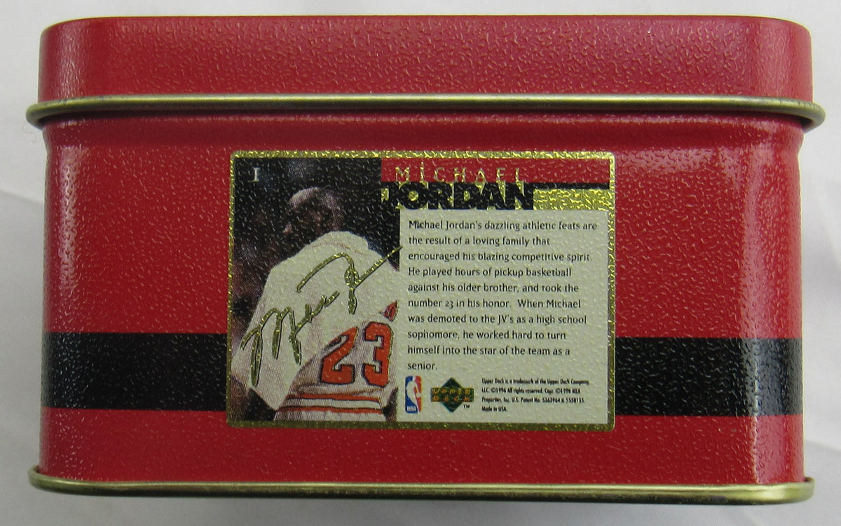 MICHAEL JORDAN ALL METAL CARD SET OF 6 - UPPER DECK - 1996 - 6 CARDS IN TIN CAN