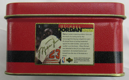 MICHAEL JORDAN ALL METAL CARD SET OF 6 - UPPER DECK - 1996 - 6 CARDS IN TIN CAN