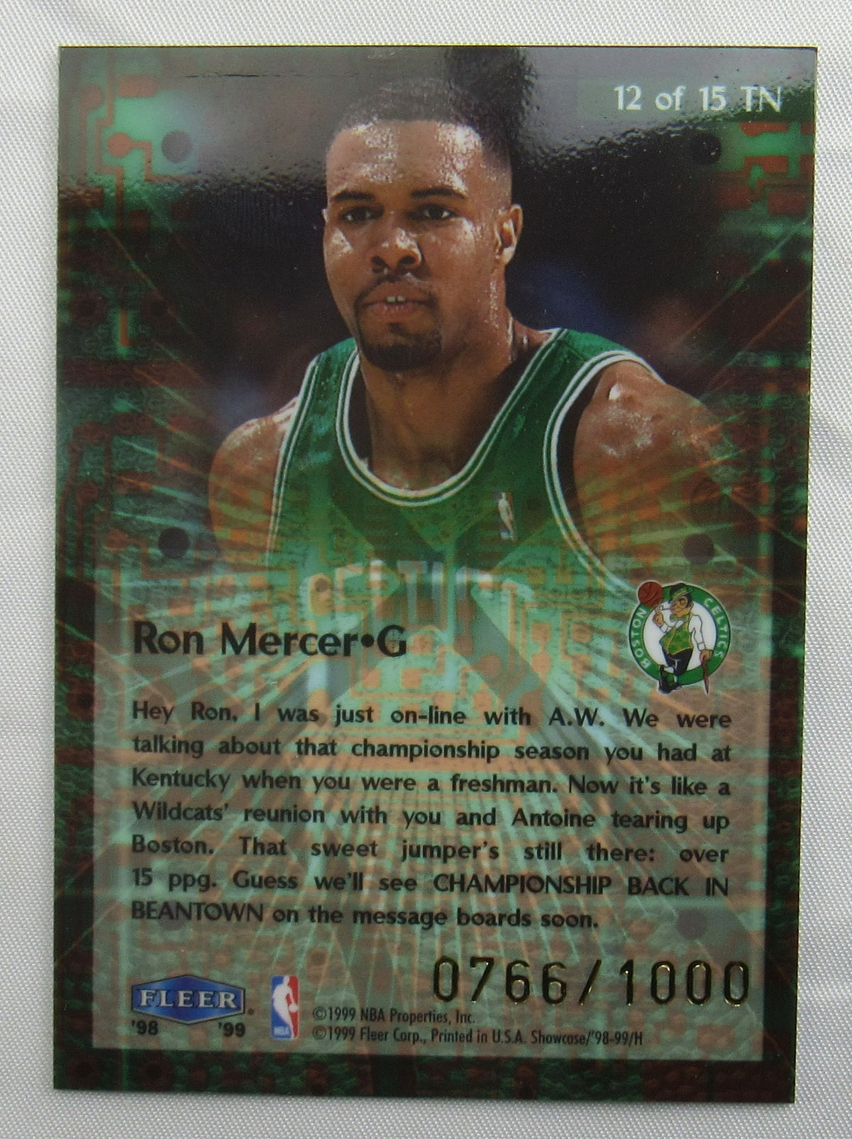 1998 Fleer Ron Mercer Basketball Card 766/1000
