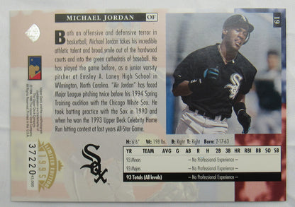 1994 Upper Deck Michael Jordan Jumbo Baseball Card 3722/45000