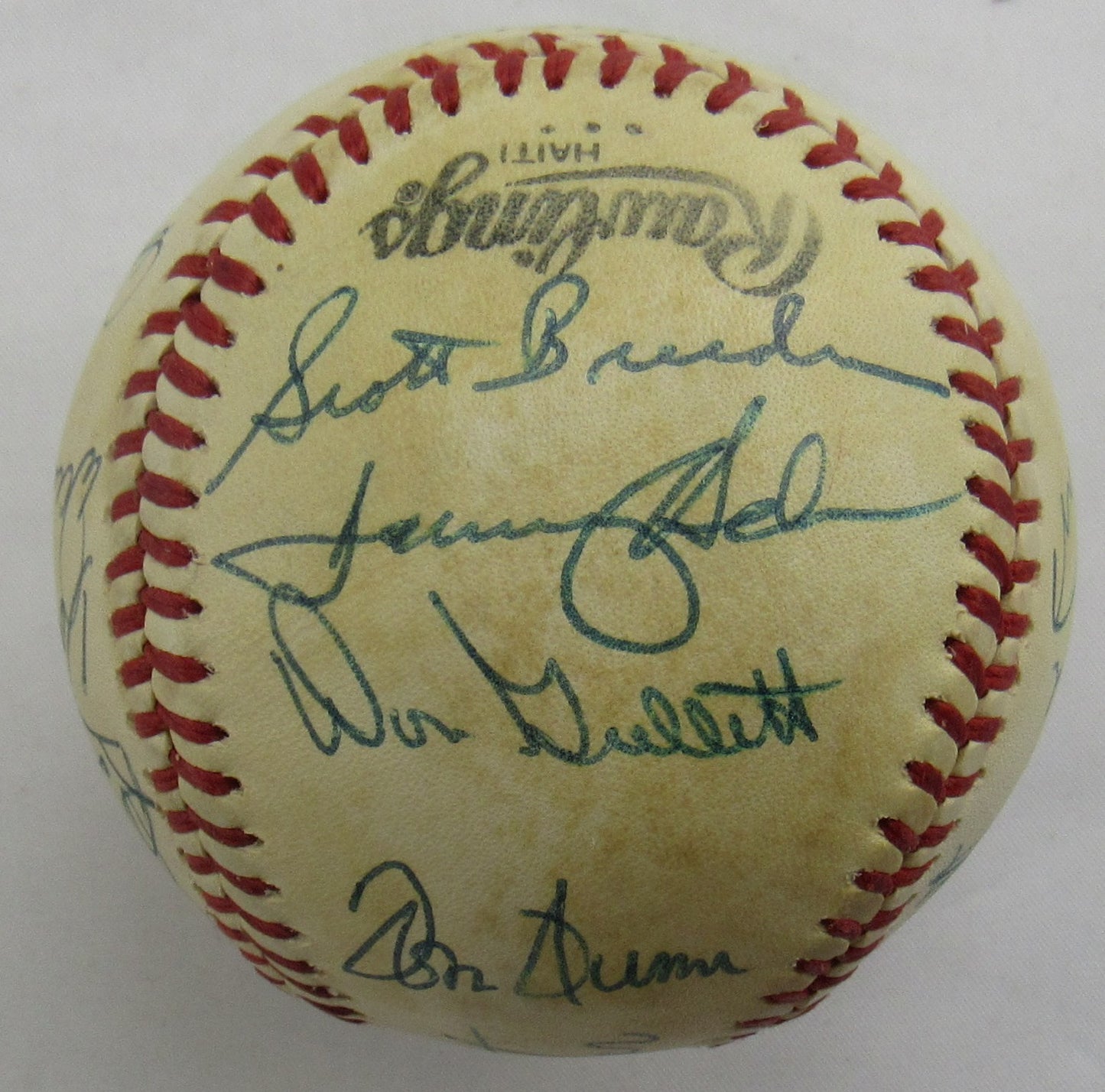 George Foster Pat Zachry Don Gullett Multi Signed Auto Baseball B172