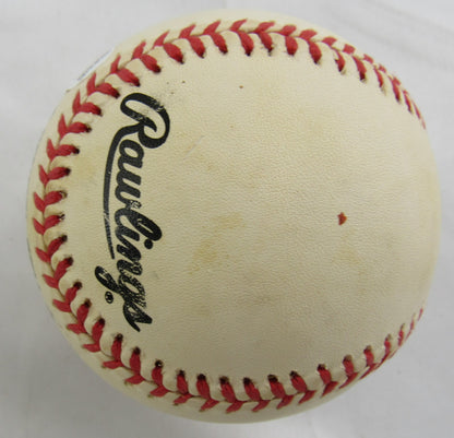 Ernie Banks Mr Cub Insc Signed Rawlings Baseball JSA CS78561