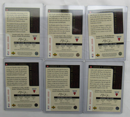 Michael Jordan 96 UD International Jordan's Journal Hologram 6 card set