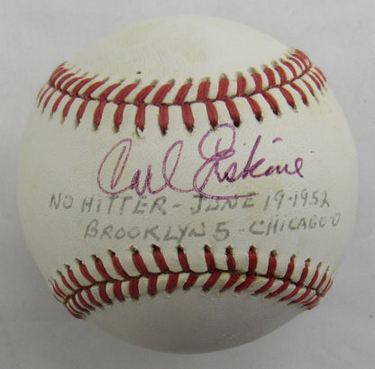 Carl Erskine Signed Auto Baseball B172