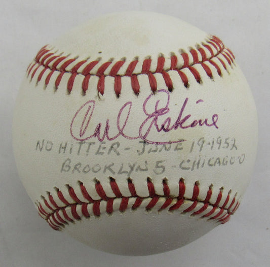 Carl Erskine Signed Auto Baseball B172