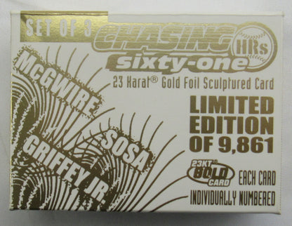 Chasing 61 Mark McGwire, Sammy Sosa, Ken Griffey Jr. 23 KT Gold Foil cards Limited Edition