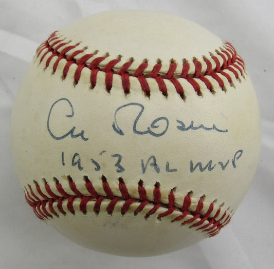 Al Rosen Signed Auto Rawlings Baseball JSA CM07297 w/1953 AL MVP Inscription