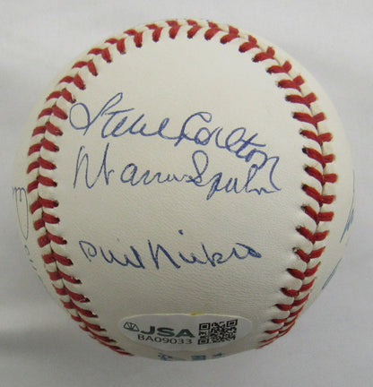 3000 Strikeout Club Signed Rawling Baseball JSA BA09033 Nolan Ryan Steve Carlton Warren Spahn Phil Niekro Don Sutton Tom Seaver Gaylord Perry Early Wynn