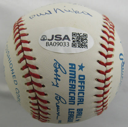 3000 Strikeout Club Signed Rawling Baseball JSA BA09033 Nolan Ryan Steve Carlton Warren Spahn Phil Niekro Don Sutton Tom Seaver Gaylord Perry Early Wynn