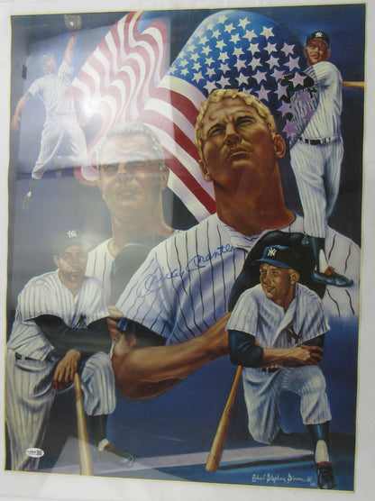 Mickey Mantle Signed Auto 18x24 Baseball Poster JSA BA09036