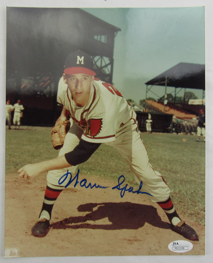 Warren Spahn Signed Auto 8x10 Photo JSA M10198