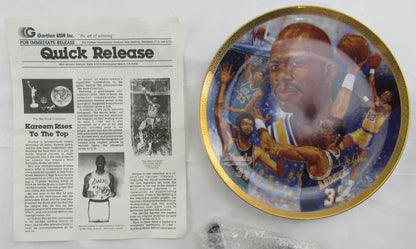 Kareem Abdul-Jabbar Signed Auto Painted Plate JSA CS78589